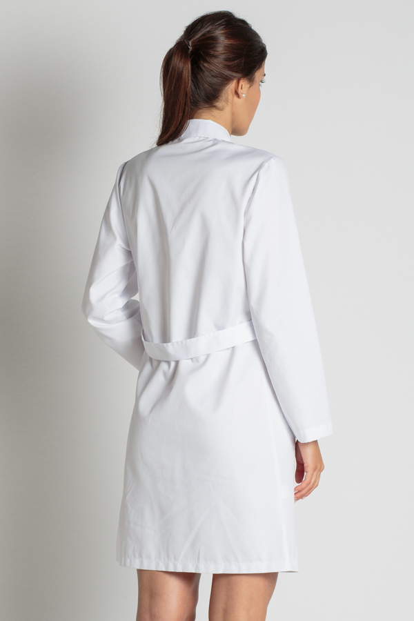 Bata médica de mujer entallada blanca en manga corta - Dyneke 8095700