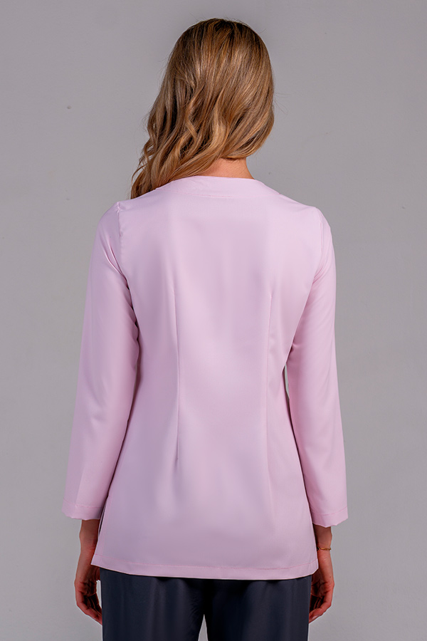 Chaqueta m/l elástica rosa líneas curvas. 3