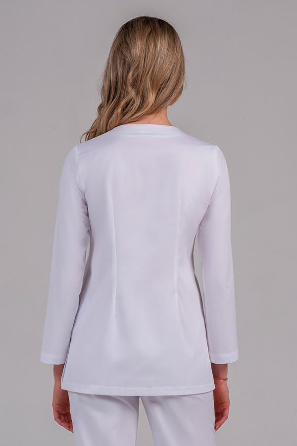 Chaqueta m/l blanca líneas curvas. 3