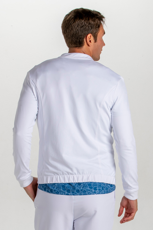 Chaqueta cbro. punto blanco con cremallera 1