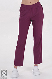 Pantalón elástico sanitario burdeos