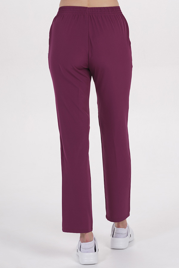 Pantalón elástico sanitario burdeos 1