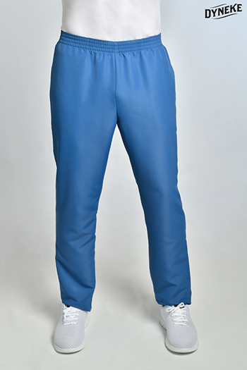 Pantalón microfibra azul con bolsillos