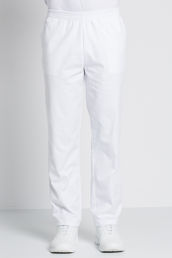 Pantalón goma blanco con bolsillos