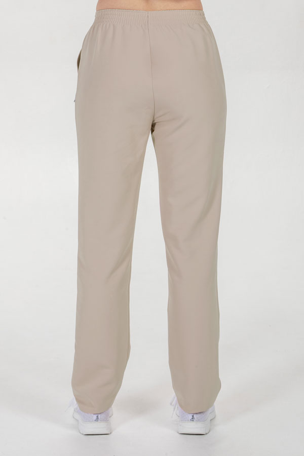 Pantalón microfibra elástica beige
