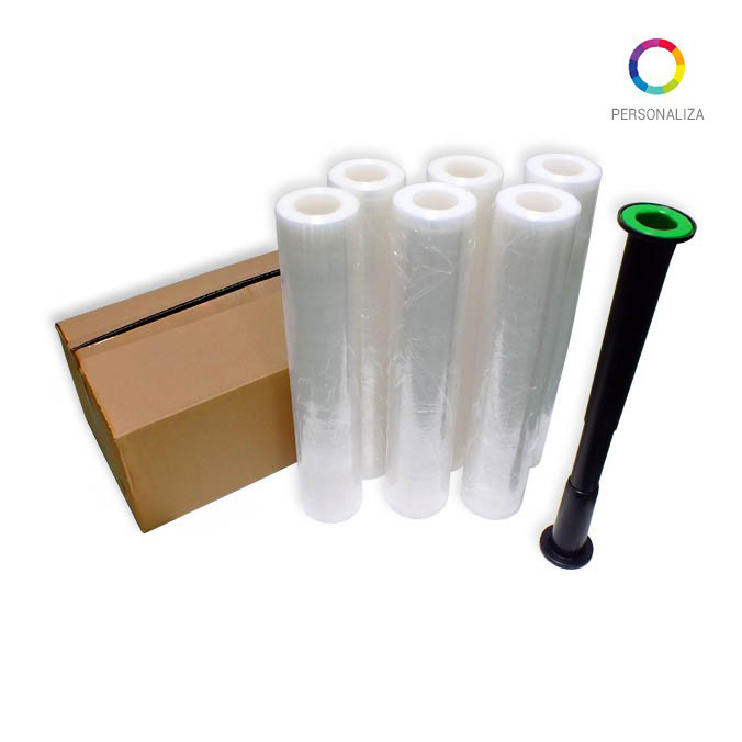 Film estirable Coreless. Impreso a 1 Tinta de 2,2 Kg 23 o 30 micras.
