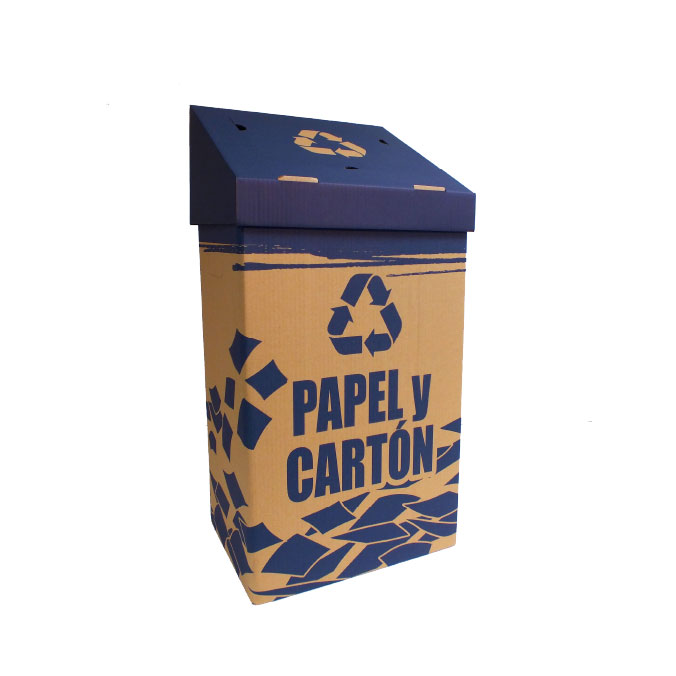 Papelera de cartón para reciclaje de papel