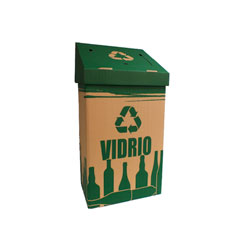 Papelera de cartón para reciclaje de vidrio