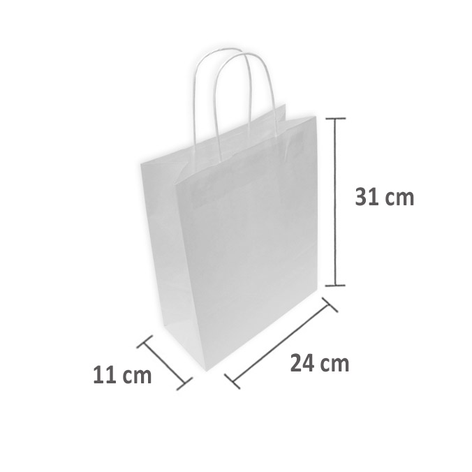 Consciente de claramente Conjugado Bolsas de Papel Blancas 24+11x31 cm I bolsas de papel al mejor precio