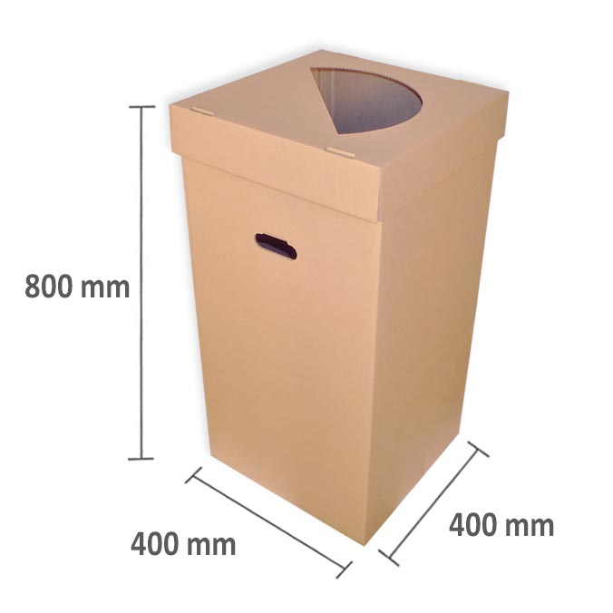 Papelera de Cartón 50,5 x 38 x 79 cm con tapa de 150 litros de capacidad  (0,15 m3) - Cajas y Precintos