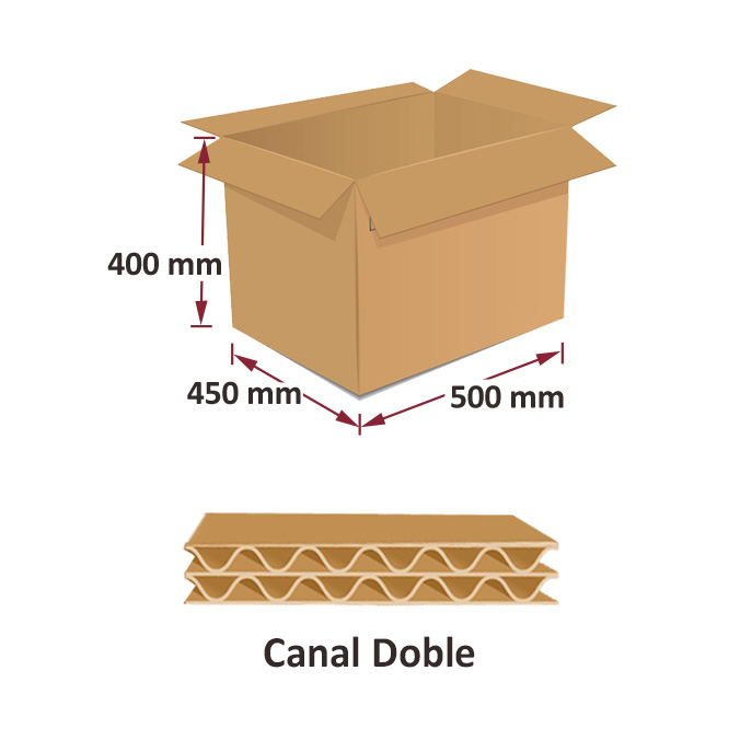 Pack 35 Cajas de Cartón Doble 500x450x400mm