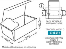 Caja de carton para envios 275x160x070mm