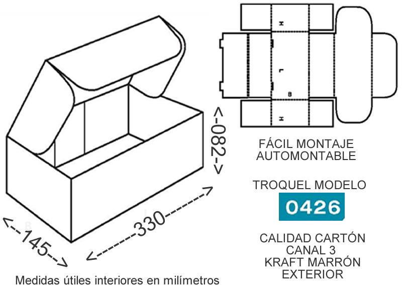 Caja de carton para envios 330x145x082mm