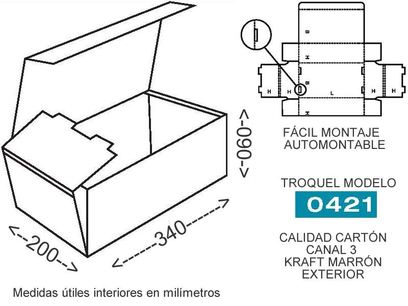 Caja de carton para envios 340x200x090mm