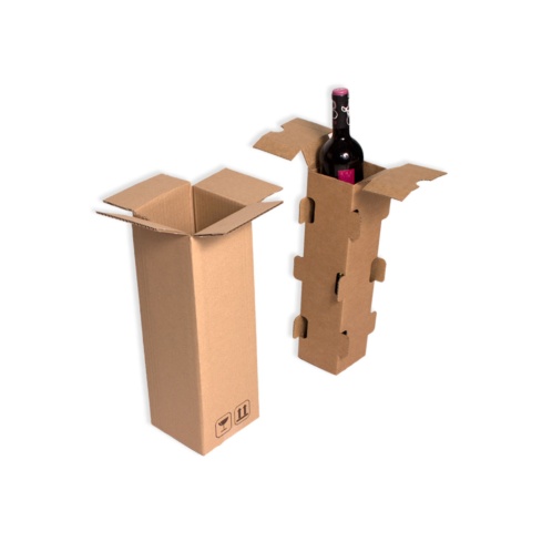 tienda pub Suposición Caja 1 Botella con Separador | Cajas Envíos | Cajadecarton.es