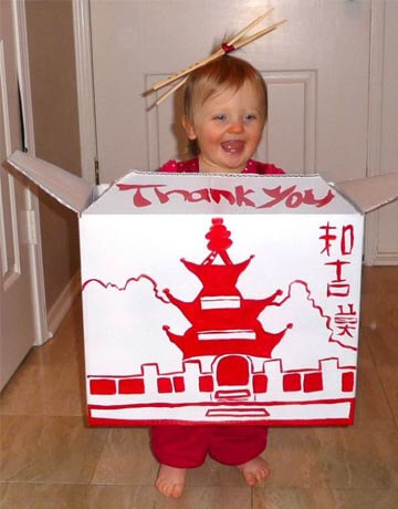 disfraces con cajas de carton para ninos comida china