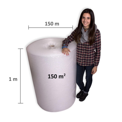 Rollo plástico burbujas 150 cm blanco - 100 metros - RETIF