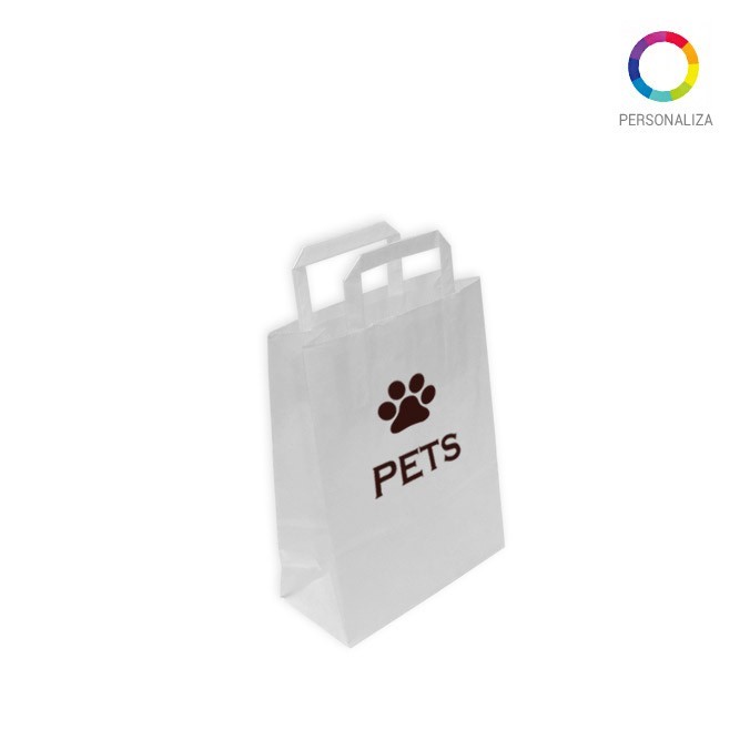 Bolsas de Papel Blancas Personalizadas 22+10x29cm