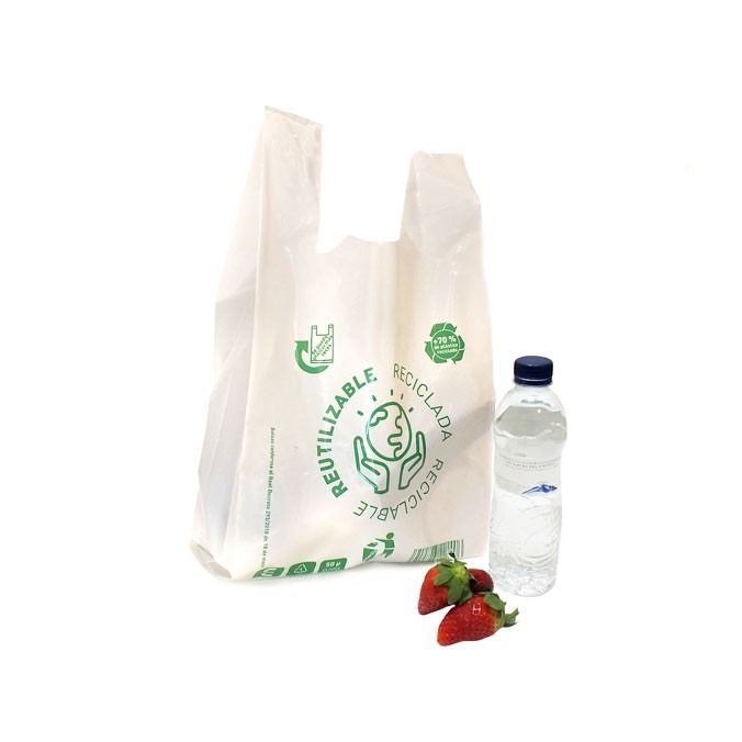 Pack de 20 bolsas de basura de plástico reciclable 45 x 47 cm