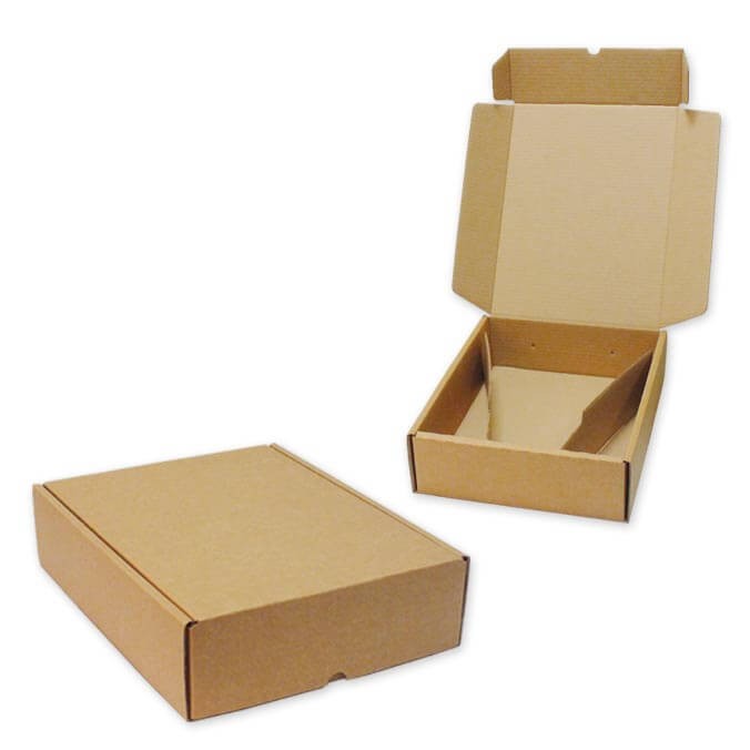 Caja de cartón para envío 3 botellas plana con separadores