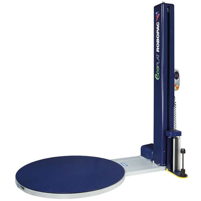 Enfardadora envolvedora Palets Robopac EcoPlat. Modelo Base con Plato Grande & Panel FRD