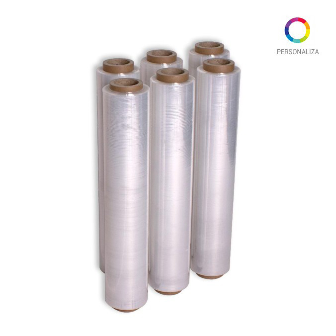 Film estirable Manual. Impreso a 1 Tinta de 2,2 Kg 23 o 30 micras.