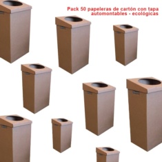 Pack de 50 Papeleras de cartón 380x280x720mm