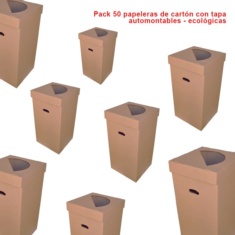 Pack de 50 Papeleras cartón 400x400x800mm