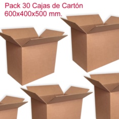 Pack 30 Cajas de Cartón Doble 600x400x500mm