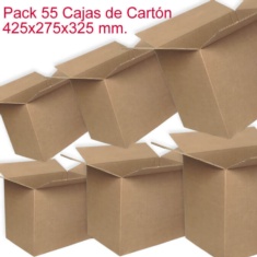 Pack 55 Cajas Cartón Simple 425x275x325mm 