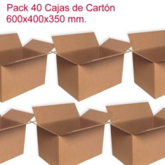 Pack 40 Cajas de Cartón Doble 600x400x350mm
