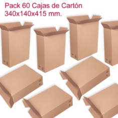 Pack 60 Cajas de Cartón Simple 340x140x415mm