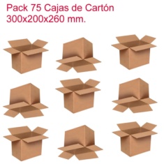 Pack 75 Cajas de Cartón Simple 300x200x260mm
