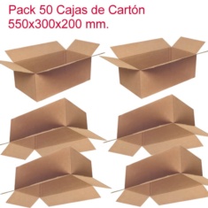 Pack 50 Cajas Cartón Simple 550x300x200mm 
