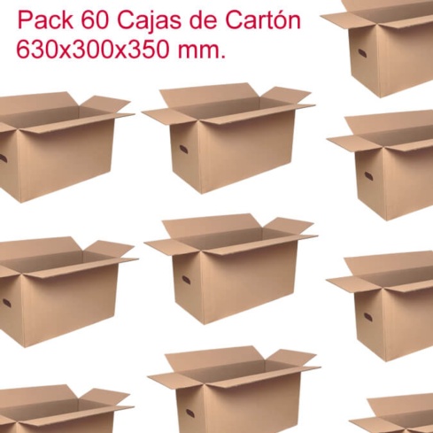 Pack 60 Cajas de Cartón Cajas Mudanzas