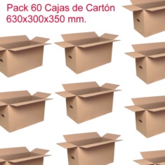Pack 60 Cajas de Cartón Simple 630x300x350mm 