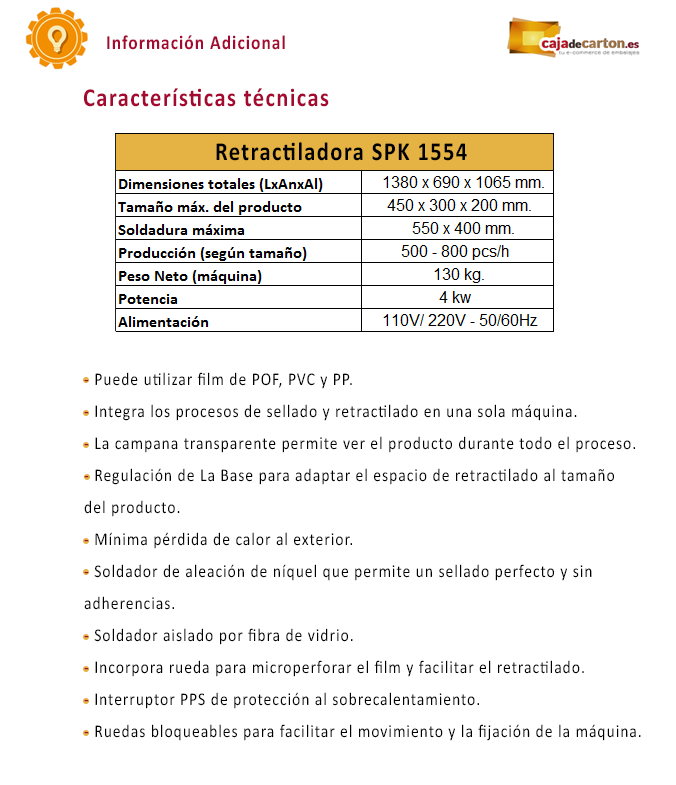 retractiladora de campana