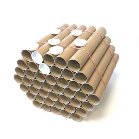 5 tubos de cartón con tapón de plástico para envíos postales de 85 x 10 cm de altura y diámetro habana 