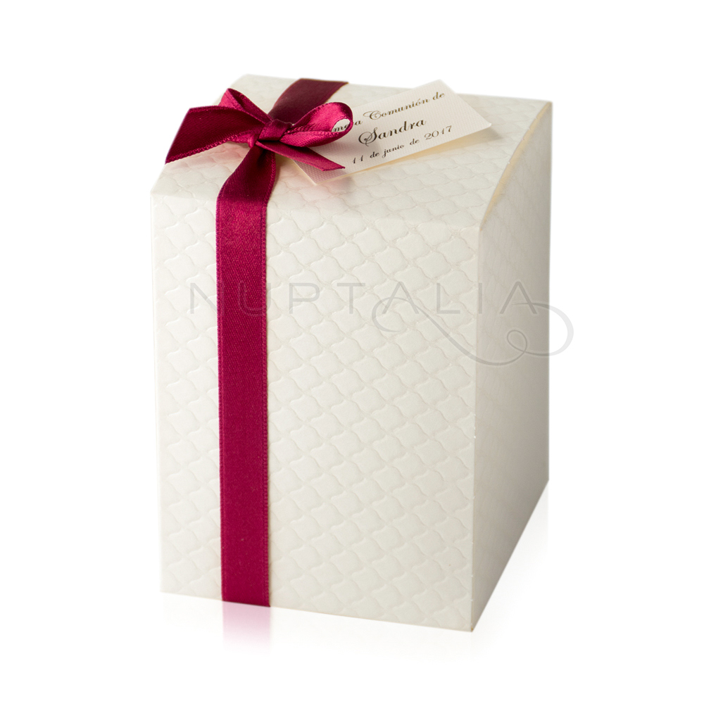 scatola bomboniera cartoncino avorio