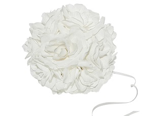 Boule de fleures tissu 20 cm décoration mariages