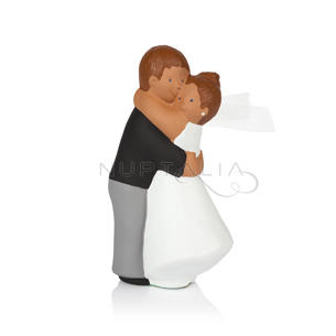 Figura pastel novios abrazados decoración pastel boda recordatorio boda regalo cake topper