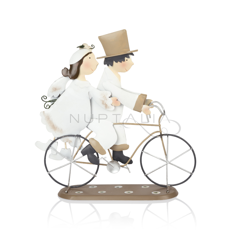 imagen caballo de fuerza lana Figura pastel novios en bicicleta decoración pastel boda recordatorio boda  regalo cake topper