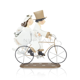 Figura pastel novios en bicicleta decoración pastel boda recordatorio boda regalo cake topper