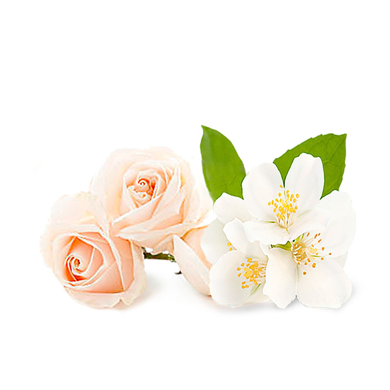 Lufterfrischerspray mit weißen Rosen und Orangenblüten