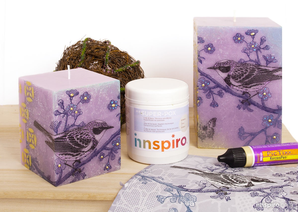 Sí, decupage sobre velas