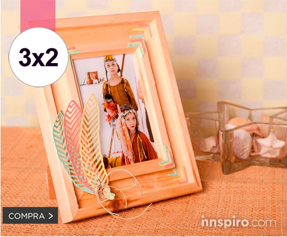 3x2 marcos madera natural