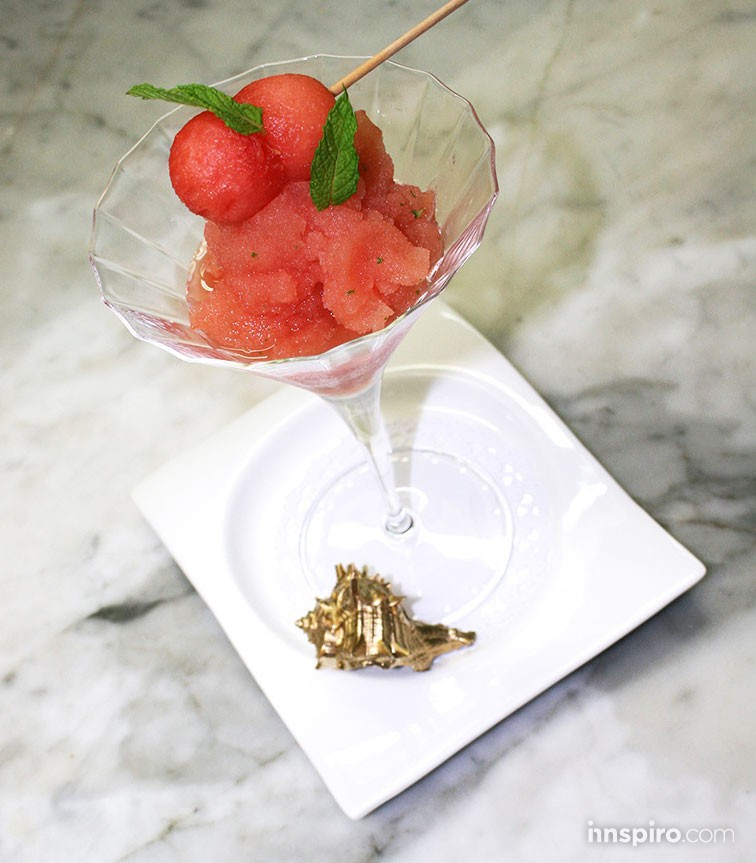 Sorbete de sandía limón menta y jazmín