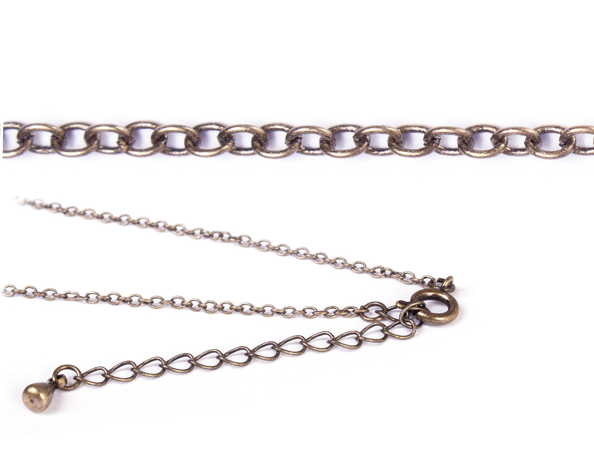 10043-AG 10078-AG Collar metalico dorado envejecido con cierre de muelle circular Innspiro