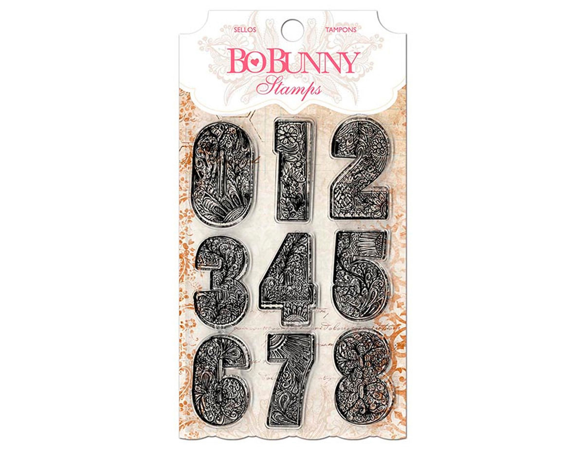 10105030 Set sellos acrilicos numeros 11x19cm BoBunny