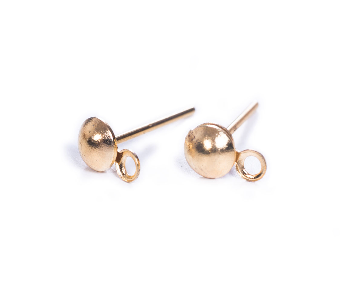 12097 A12097 Boucles d oreilles metalliques demi-boule petites dore Innspiro